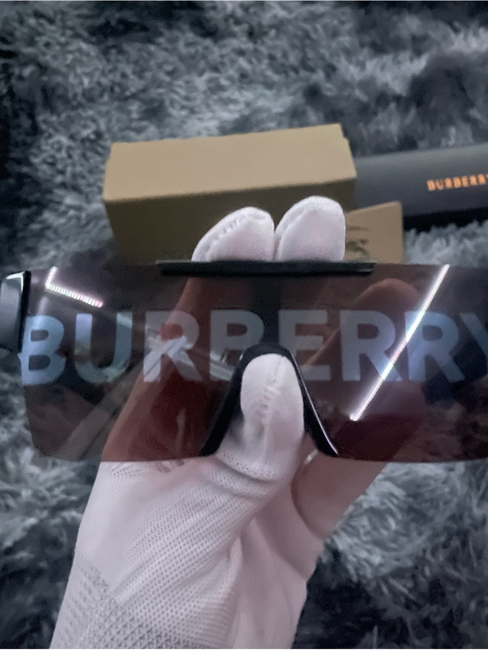 Burberry Men’s Shield Sunglasses – Dark Brown Gradient Lens with Black Trim